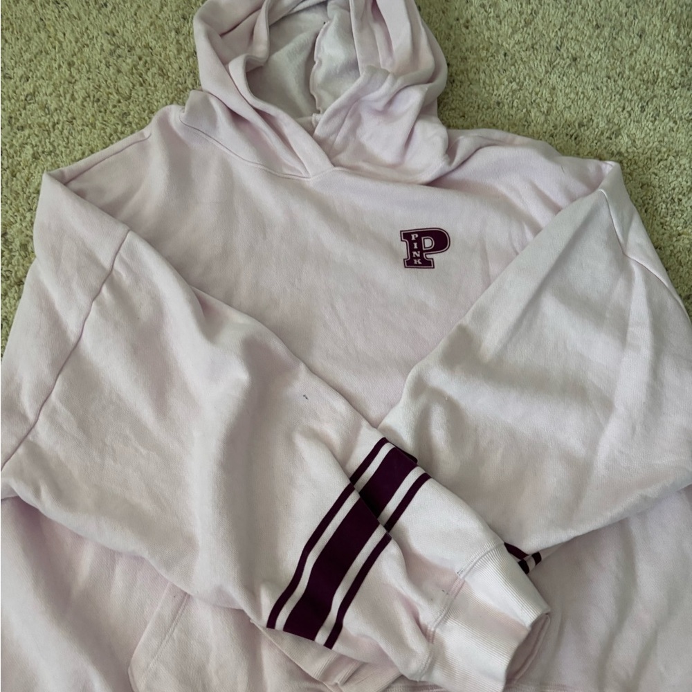 “Pink” Light Pink Hoodie with Purple Accents